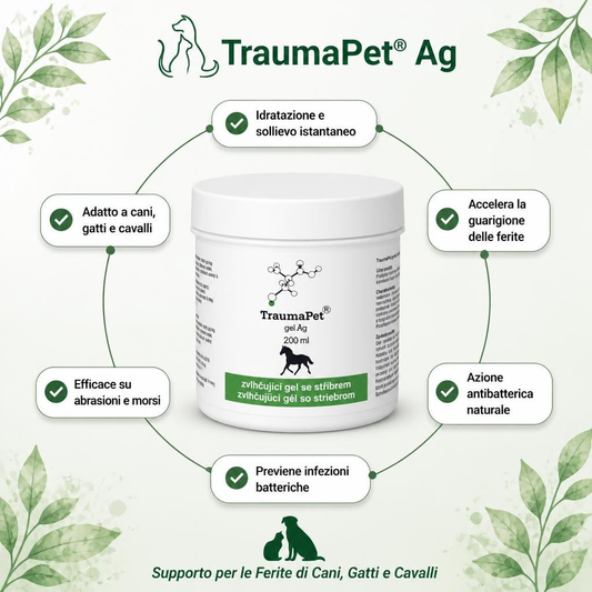 TraumaPet® gel Ag 200ml: Gel per Ferite con Argento Colloidale NanoComplex®