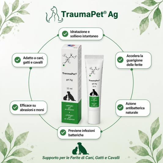 TraumaPet® gel Ag 15ml: Gel per Ferite con Argento Colloidale NanoComplex®
