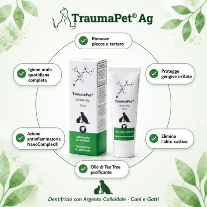 TraumaPet® Stoma Ag: Dentifricio con Argento Colloidale NanoComplex®