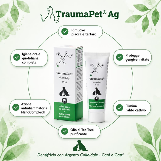 TraumaPet® Stoma Ag: Dentifricio con Argento Colloidale NanoComplex®