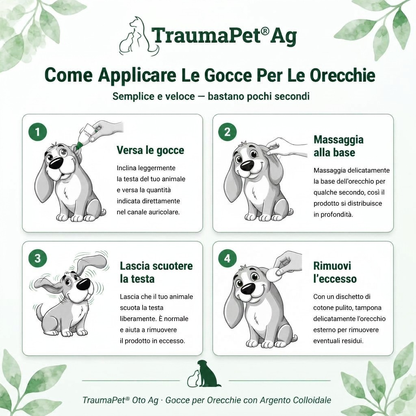 TraumaPet® oto Ag 50ml: Gocce per le Orecchie con Argento Colloidale NanoComplex®