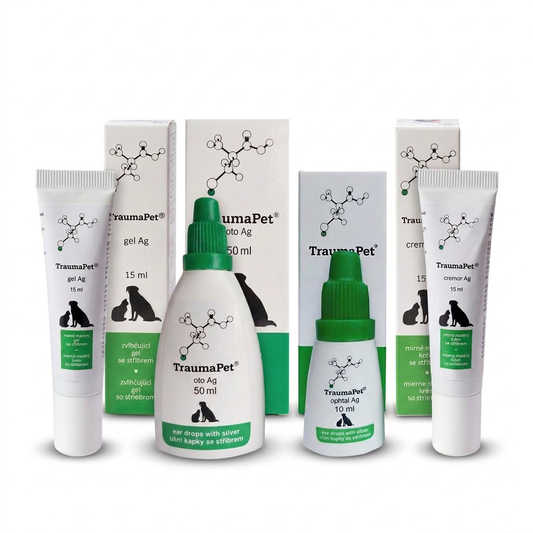 Set Prodotti Essenziali TraumaPet® Ag per Occhi, Orecchie e Pelle con Argento Colloidale NanoComplex