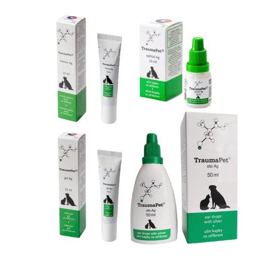 Set Prodotti Essenziali TraumaPet® Ag per Occhi Orecchie e Pelle con Argento Colloidale NanoComplex - Set Essenziale